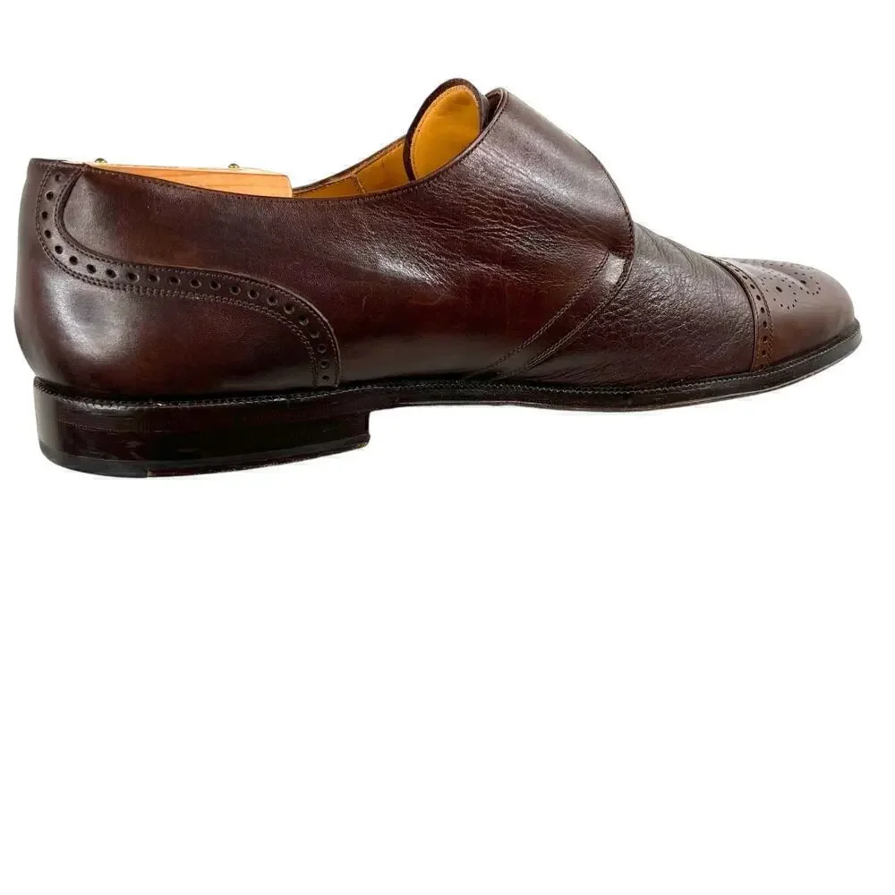 MEZLAN ATHENS Brown Leather Oxford Monk Strap Dress Shoes Men's 10.5 M
